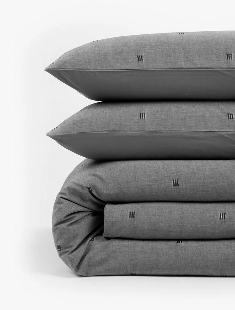 WOOLWORTHS Duvet Cover Set Cotton Minimal Dobby Stitch 180TC Studio W. Grey King