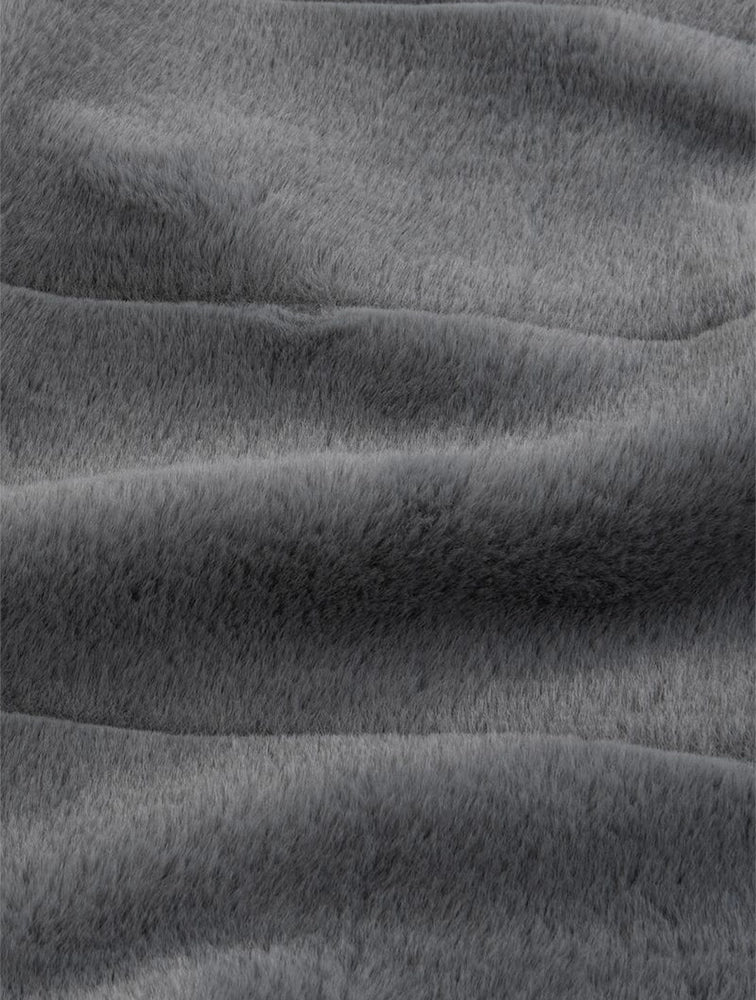 WOOLWORTHS Throw Faux Fur Striped Charcoal