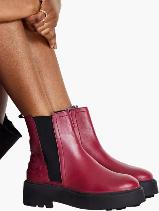 ASOS Boots Chelsea Leather Padded Arthur Red