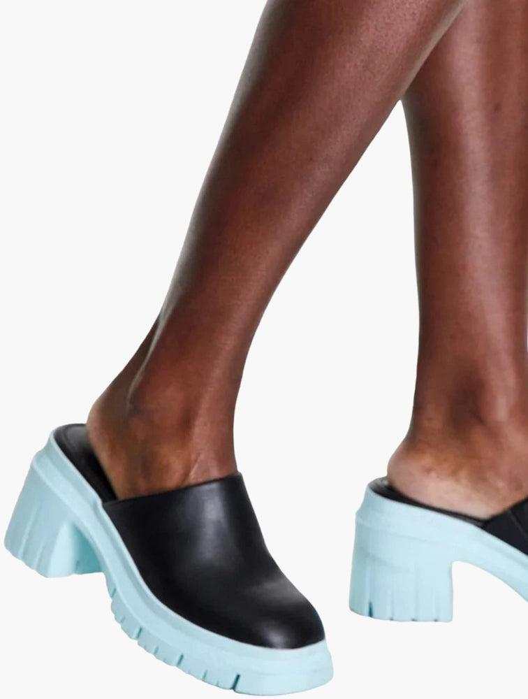 ASOS Mules Shake Chunky mid heels Black Etcetra