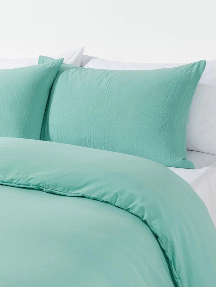 WOOLWORTHS Duvet Cover Set Microfiber Pre-Washed Aqua Queen