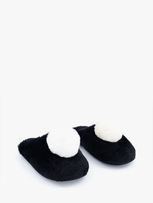 WOOLWORTHS Slippers Fluffy Mule Pompom
