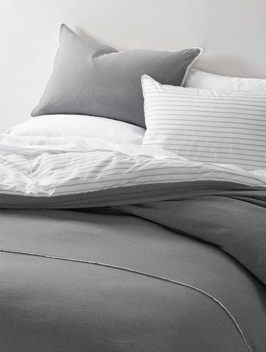 WOOLWORTHS Duvet Cover Set Microfiber Silky Soft Charcoal