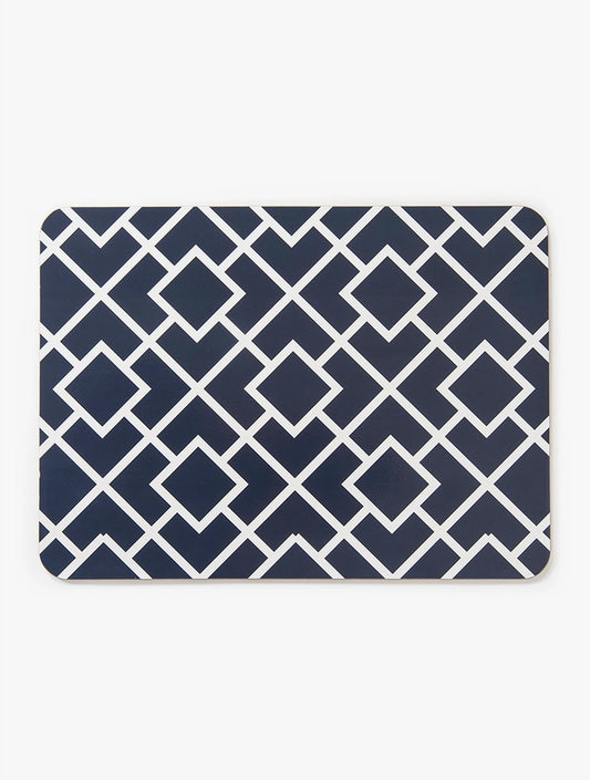 WOOLWORTHS Placemats Cork Geo Indigo 4Pk