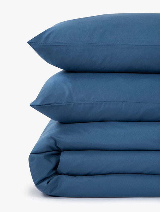 WOOLWORTHS Duvet Set Microfiber Recycled Dark Blue Queen