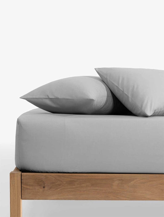 WOOLWORTHS Fitted Sheet Plain Cotton Blend 144tc Grey