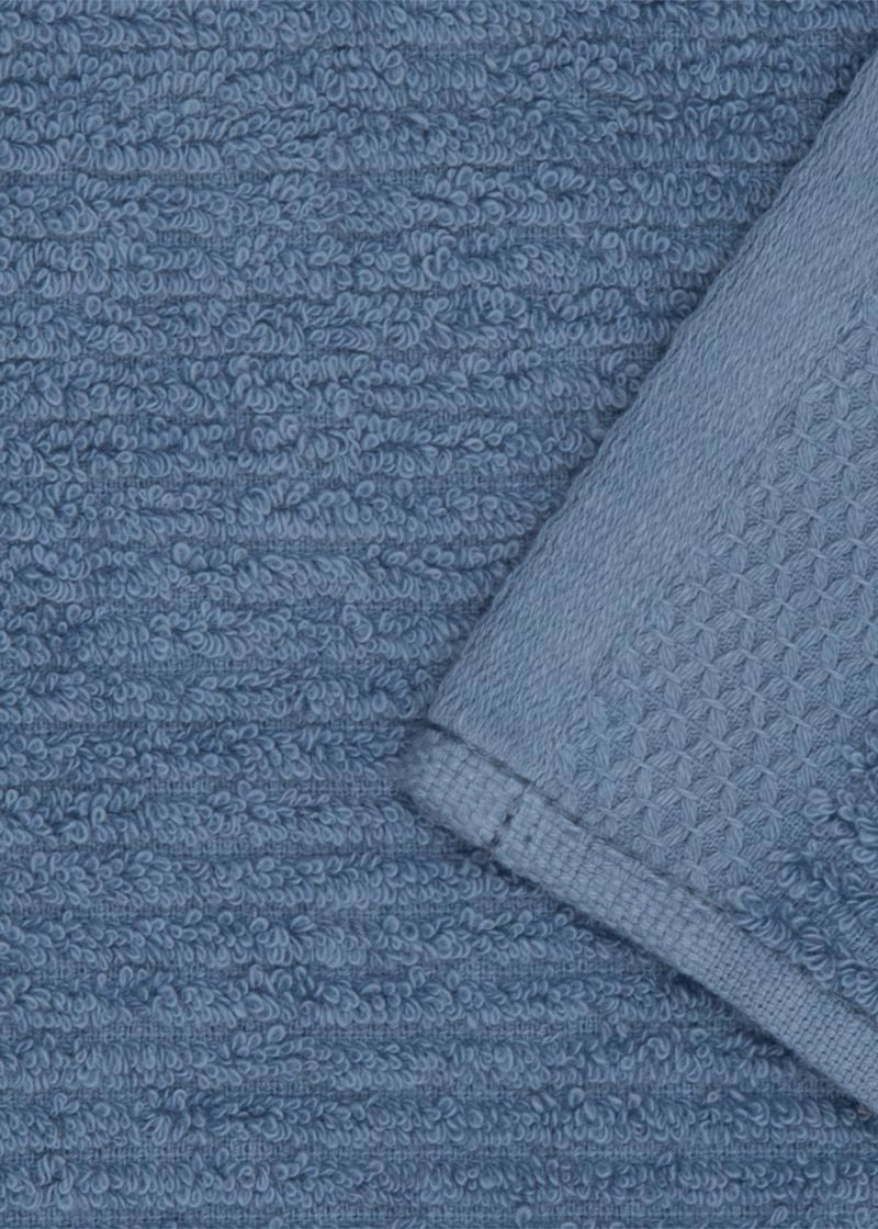 WOOLWORTHS Guest Towel Cotton Ribbed Blue