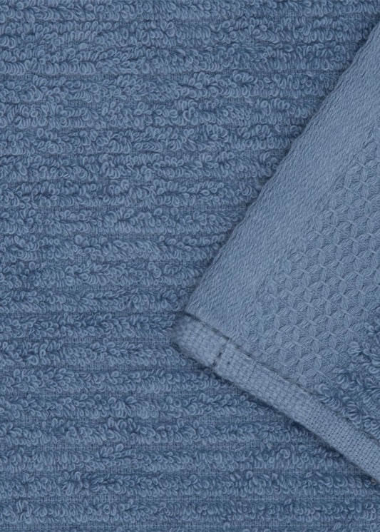 WOOLWORTHS Guest Towel Cotton Ribbed Blue