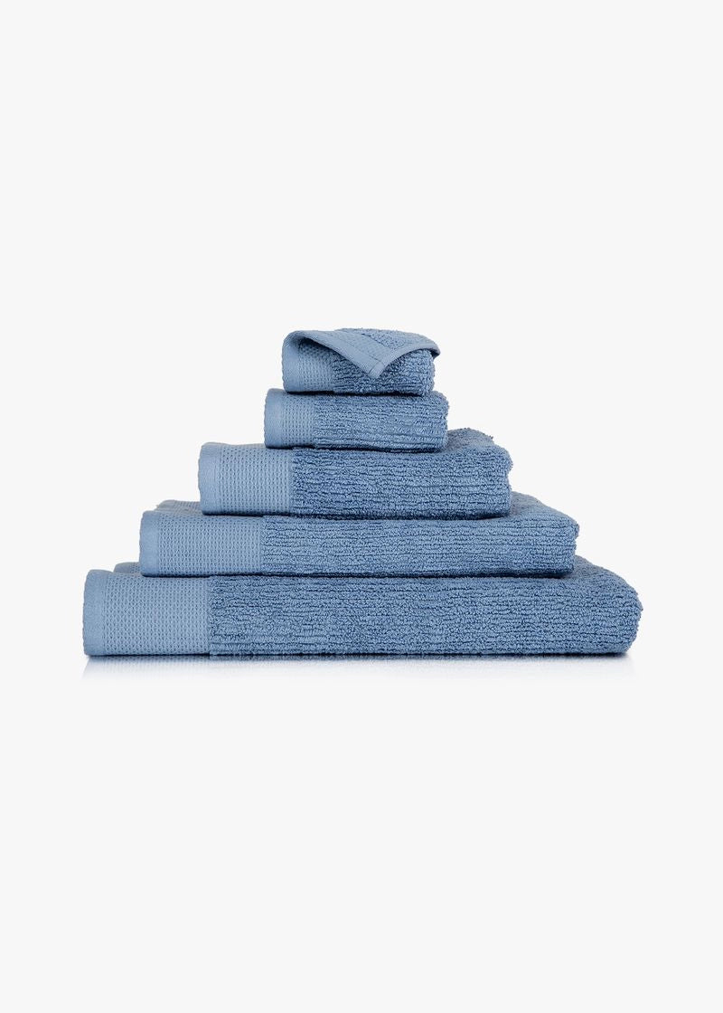 WOOLWORTHS Guest Towel Cotton Ribbed Blue
