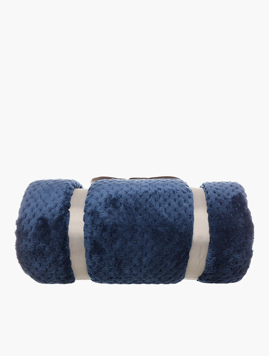 WOOLWORTHS Throw Waffle Fleece Indigo 180x150cm