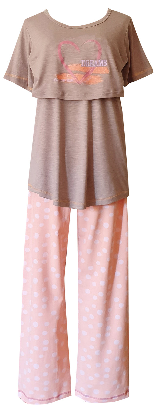 FS Ladies Breastfeeding SS Dreams Mocha & Peach