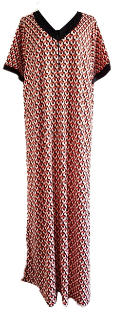 SS Ladies Zip Gown Blocks Orange Black & Milk