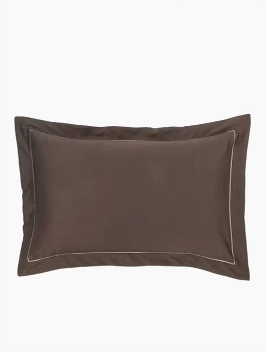 WOOLWORTHS Pillowcases Oxford Satin Stitch 400TC W Collection Chocolate