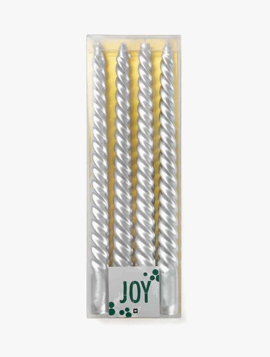 WOOLWORTHS Candle Dinner Twisted Metallic Set of 4